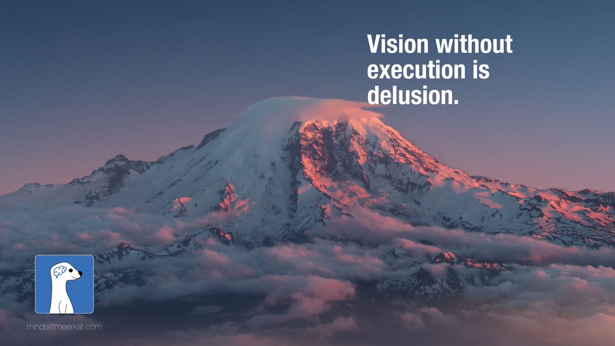 MeerkatMindset's tweet photo. Vision without execution is delusion. @MeerkatMindset https://t.co/eli3ZJRZf7