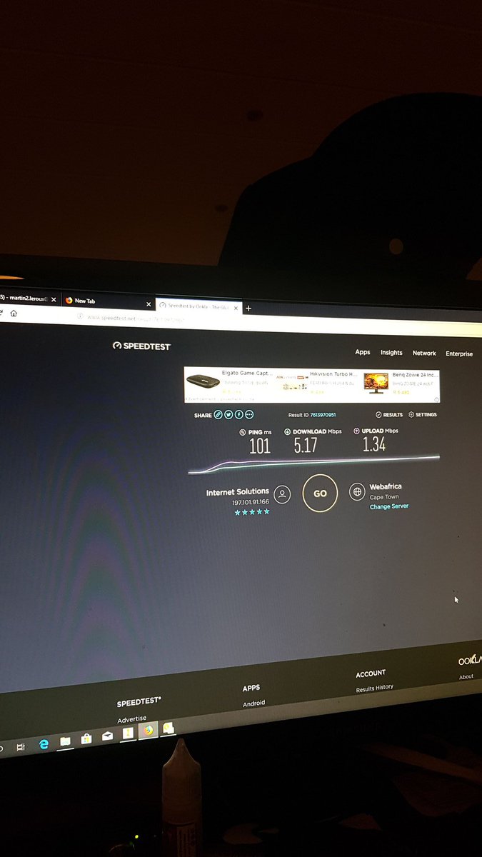EnigmaMods's tweet photo. Can someone at @vumatel please find out why my 200mbps/200mbps line performs like this every night between 7 and 10pm. I am about 2 secs away from canceling my fibre with you guys. I am not the only person living in Observatory with this problem. @ISO_WolfTV is in the same boat. https://t.co/ngEnbFSauP