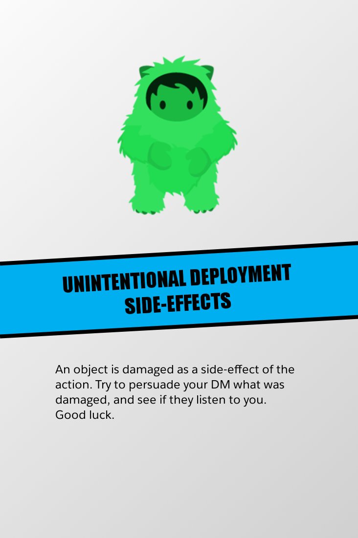 We are LIVE with episode 1 of Dungeons and Dreamforce at 

twitch.tv/salesforceyoda

This Saturday at 8:30p CT

Come donate to PepUp Tech to affect the game!
Award rerolls, instant wins, or game-changing card draws from the Deck of Metadata Things!
Here's an example card: