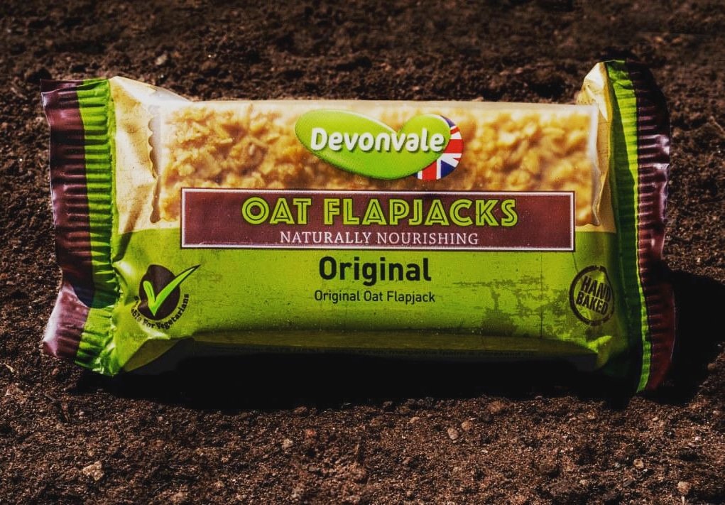 One of the revamped Devonvale #branding and #packaging #design range we have recently created, with a warm, vibrant artisan theme #Devon #british #bakery #treats #flapjacks