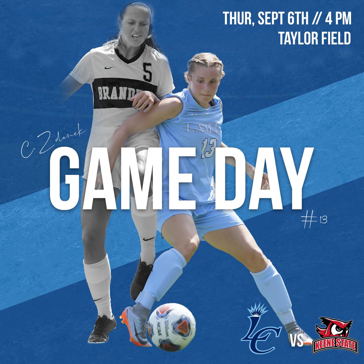 GAMEDAY! Women's Soccer 

🆚 Keene State (<a href="/KeeneStateOwls/">🦉🔴 Keene State Athletics</a>)
🕛 - 4:00PM
📺 - ow.ly/Wbod30eSpOl 
📊 - bit.ly/2wP3nAm
PROGRAM: bit.ly/2PUSoxM

#LaserPride | #theGNAC
