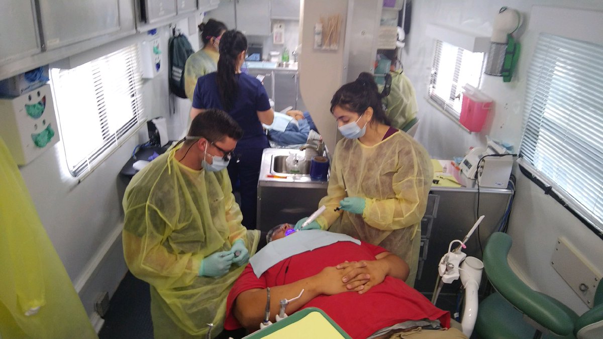 Working at US Grant High School today and we have OU College of Dentistry fourth year dental students, Kenyon and Eric, with us!