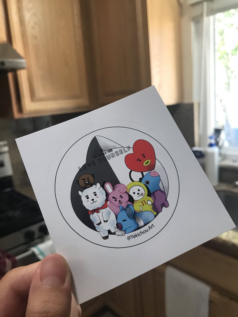 lomltaegi's tweet photo. [ RT ] my sister and i will be giving away these stickers at the BTS LA CONCERT on SATURDAY!! we’ll be around at 8AM, and will keep posted on where we will be at !! 💙 #BTSinLA #BTSLoveYourselfinLA #BTSWORLDTOUR #BTSDAY3 https://t.co/XrC6jICdwE