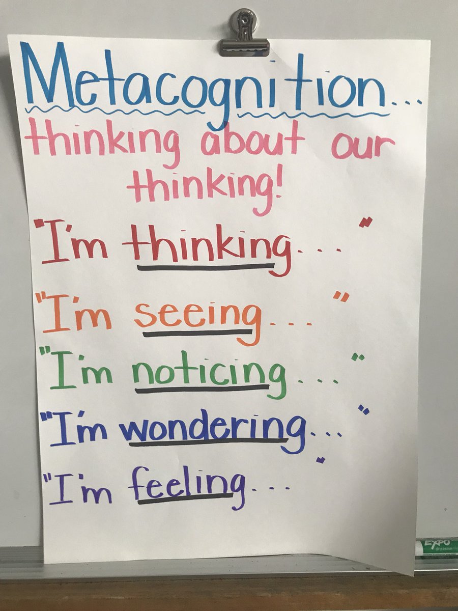 MrsMosgrober's tweet photo. #Learning that good readers think about their thinking! #metacognition #thinkingstems https://t.co/7MpDKvvy4h