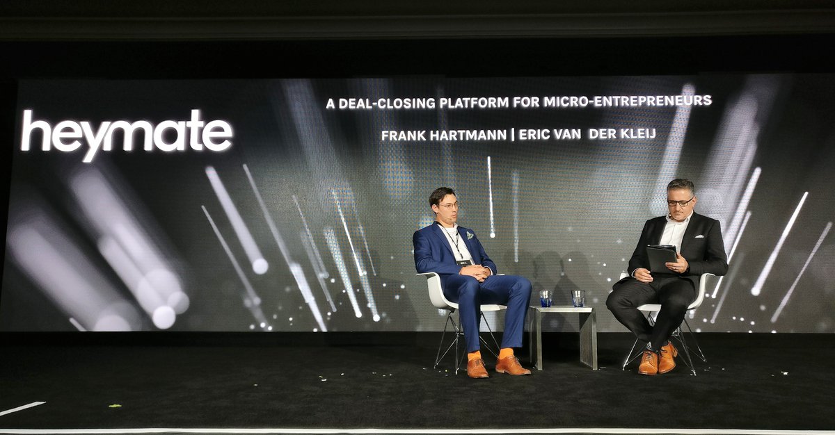 heymate_works's tweet photo. Our CTO, Frank Hartmann, is talking today about the #heymate platform with @Ericvanderkleij at the #CryptoFinanceConference in San Francisco.
#SanFrancisco #Cryptocurrency #MobileApp #Innovation #Tech https://t.co/5KxqAmIKMq
