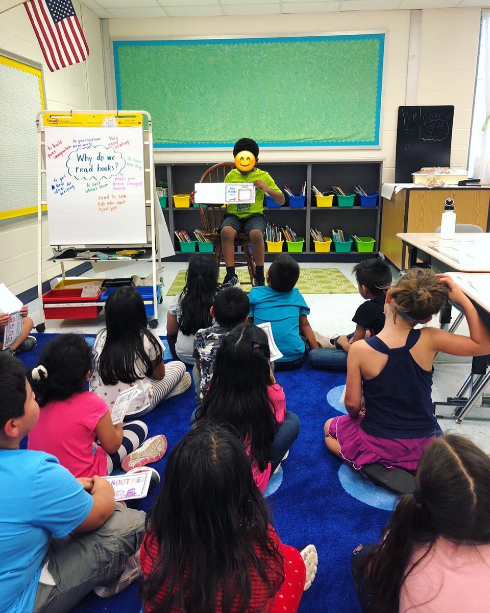 adaywithmsray's tweet photo. We finished our “All About Me” writing project/book! My students were so excited to “sit in the big chair” and share their writing with the class! https://t.co/t66pRC859K