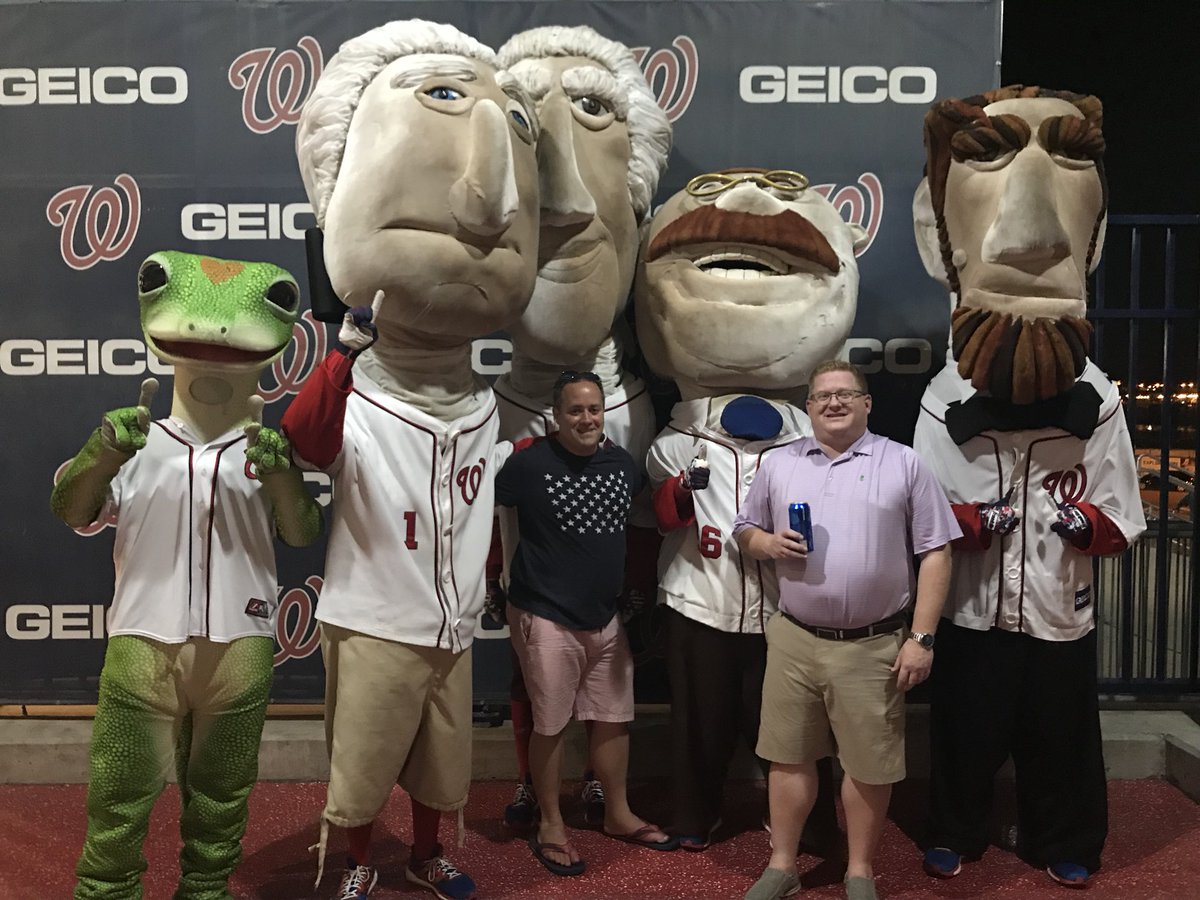 NECMA's tweet photo. Chris Barron, CCM and Jeff Isbell, CCM with #TheExPresidents at @Nationals @Cubs game during @cmaa #cmaallc #chapterleadership https://t.co/rAXKPXSF4V
