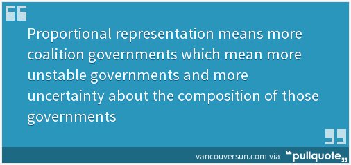 Lotuslander1000's tweet image. Lydia Miljan: Proportional representation voting systems breed unstable governments | Vancouver Sun #NoBCProRep #BCPoli pllqt.it/FgWpMU