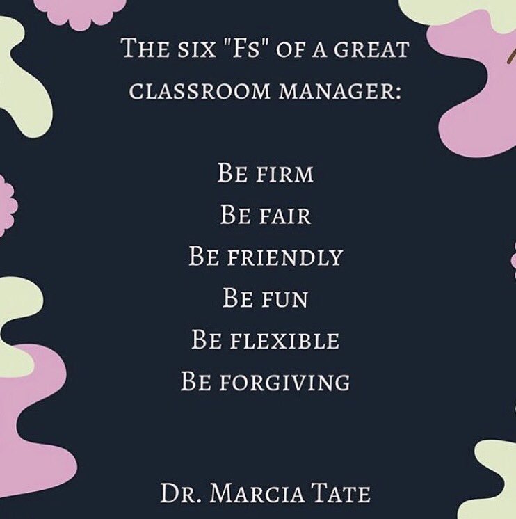 drmarciatate's tweet photo. How to be a good classroom manager summed up in six simple steps! The beginning of a new school year is a good time for this reminder. #edchat https://t.co/aWmuvpHl0N