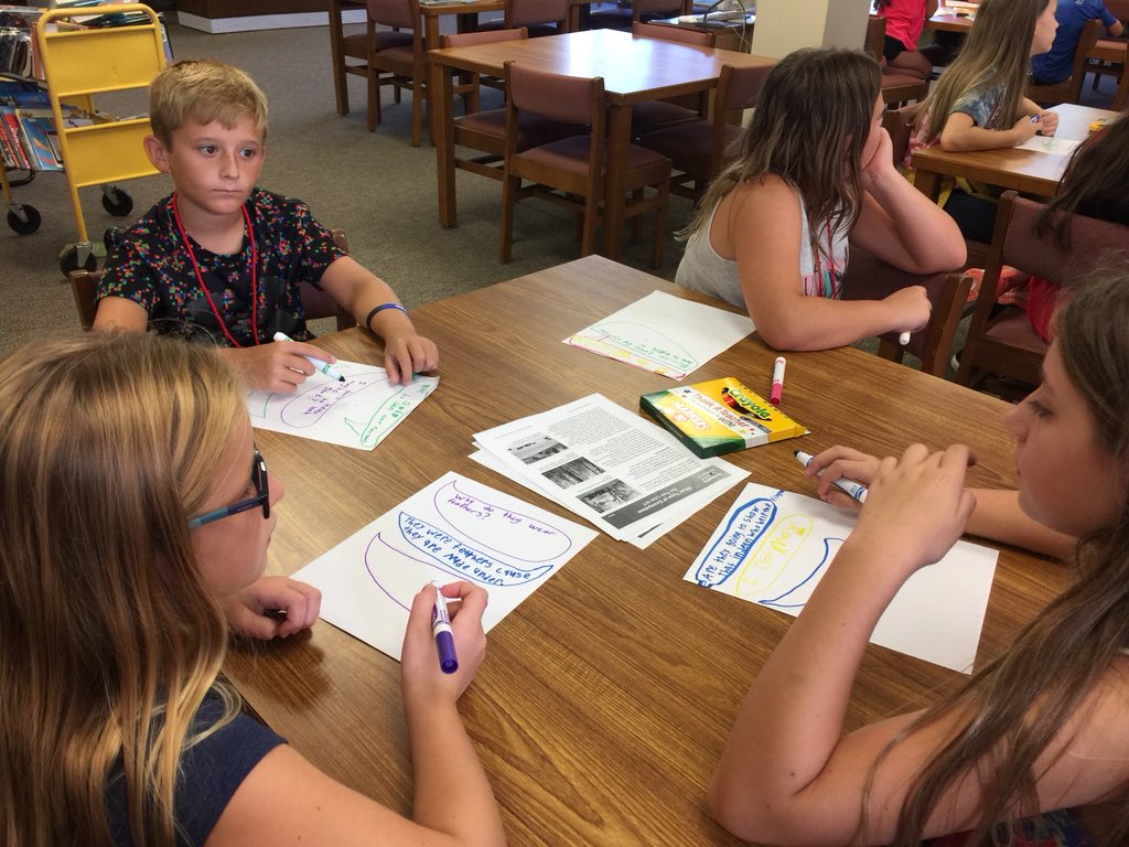 PigCityBooks's tweet photo. 4th graders using @DiscoveryEd #SOSstrategies to make a video about Native Americans in NC interactive. #tabletoptexting @DentonRaiders @dcsnc digital learning doesn’t need to be 1 to 1! @DeanaColey @DKkoonts https://t.co/wTIEcYFqz3