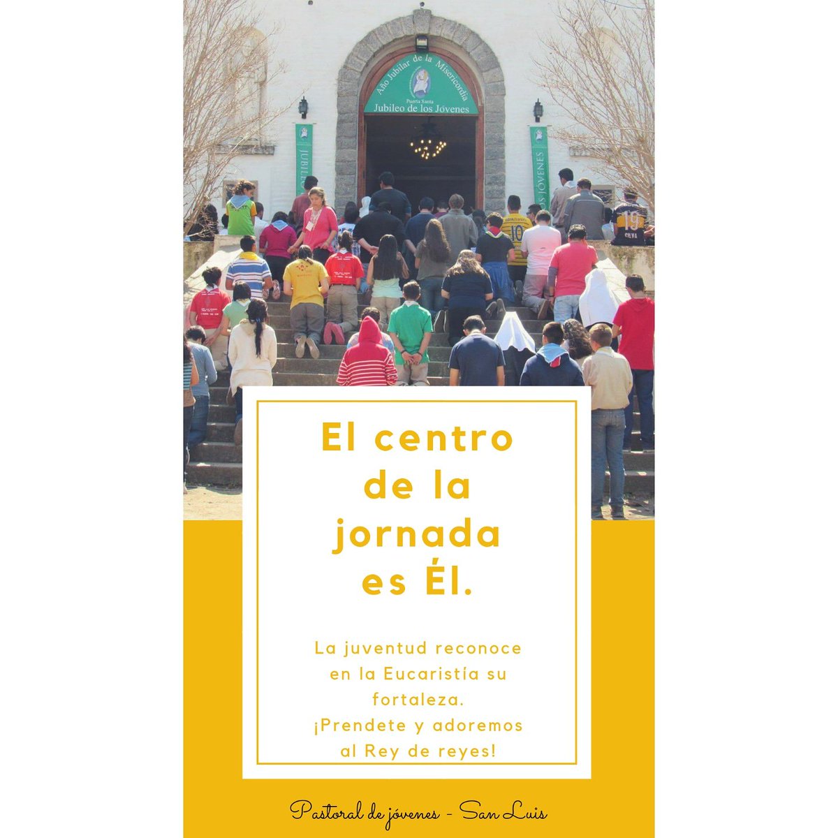 PastoralJSL's tweet photo. Hoy te decimos cuál es le centro de la JORNADA DIOCESANA DE JÓVENES.
El centro es JESUCRISTO, por supuesto †
🔥Prendete y vamos juntos a avivar ese amor que nos motiva día a día a seguir adelante 🔥
#PastoraljuvenilSL #PastoralJuvenil #Juventudcatolica #Jornadadiocesanadejovenes https://t.co/GP2Bg0OpRe