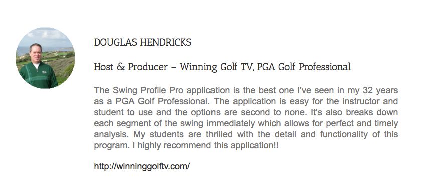 SwingProfile's tweet photo. "The #application is easy for the instructor and student to use. My students are thrilled with the detail and functionality."
An honor to have been reviewed by a #golf expert like Douglas (@WinningGolfTV). 
#GolfApp #GolfMates #GolfTips #PGA #GolfSchool #GolfStudent #GolfNetwork https://t.co/fWKITTOaa3