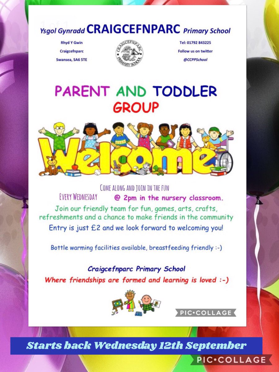 CCPPSchool's tweet photo. Parent and Toddler group starts back Wed 12th Sept.
We look forward to seeing you😀 Spread the word! #ccpcommunity #ccpfun https://t.co/xSbc7LJkky