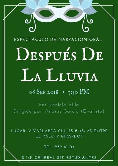 VIVAPALABRA's tweet image. Clausuras de la Escuela de Cuentería y Oralidad esta semana.
#HermososEspectáculos #ProgramaciónParaTodos
¡¡Vení a ver estas presentaciones!!