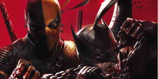 RussellEWhiting's tweet photo. Priest's Batman vs. Deathstroke encounter in Deathstroke #34-35 is phenomenal.  If we could see even a fraction of this character depth, tactical prowess or exchanges as cerebral on the big screen, I'd line up to see the movie tomorrow.  @carlopagulayan's art also shines. https://t.co/wtMqXExTwW