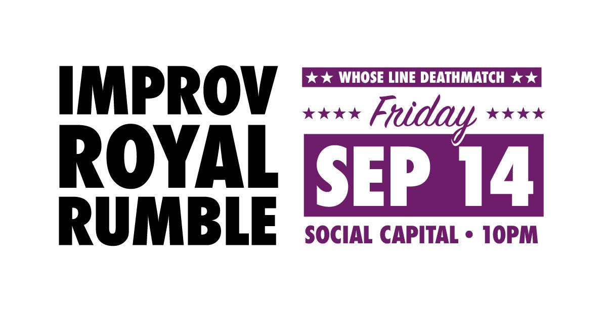 Next Friday, many #improv comedians battle to become champion, it all goes down at <a href="/TheSoCap/">SoCap Comedy</a>! facebook.com/ImprovRoyalRum…