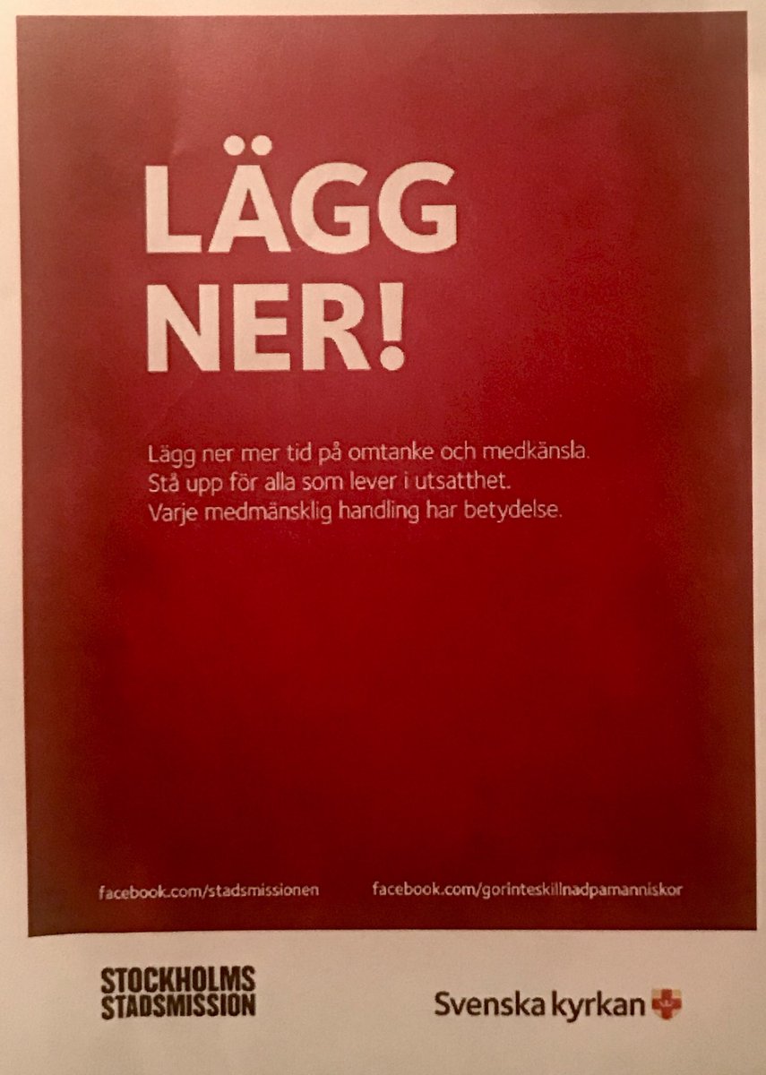 Stå upp för alla som lever i utsatthet. Varje medmänsklig handling har betydelse. Glöm aldrig det ❤️