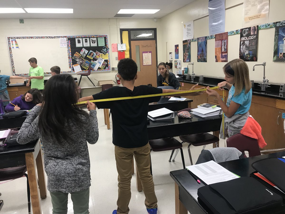 WMSpalexopoulos's tweet photo. How will each student change over this year? #WMS students measuring in science class. https://t.co/IrwYBfEhSi