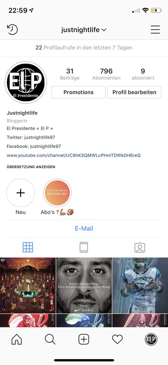 Der neue Fanaccount folgt mal Fleissig dieser Person #ilikeit #rannfl #ranNFLsuechtig