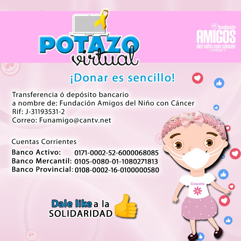 ESEdeSalud's tweet photo. Sumate y colabora con el segundo #PotazoVirtual por los Niños con #Cáncer TODO SUMA. Contacto @Fncancer 
Cuentas autorizadas para sumarte ⬇️
#ServicioPublico * AYUDA a difundir.
@AnonMundial @thaised43 @Liss2606 @Pura_Miel @GuaracuchaFB @Egi_GimenezM @oscarpena @alexagomez2000 https://t.co/bb0y33j61J