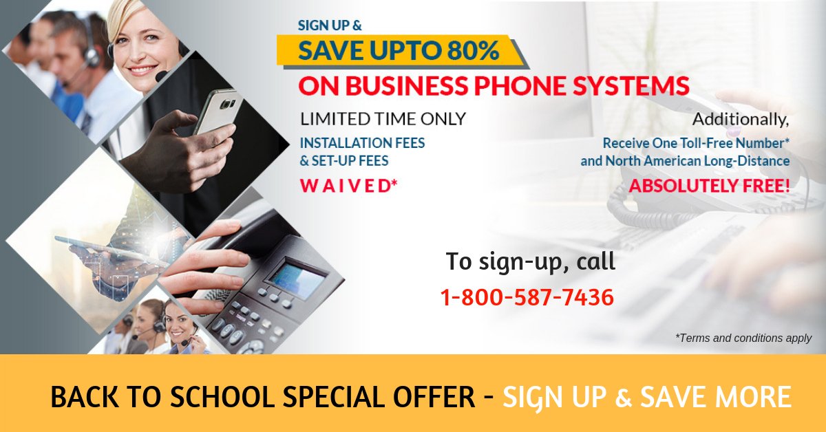 TelehopBusiness's tweet photo. BACK TO SCHOOL SPECIAL OFFER!
An exclusive limited time offer that will help you reduce your telecom costs and save up to 80% on your business phone systems. Sign-up now and Save more. HURRY! Call us now 1-800-587-7436  #hostedpbx #savings #backtoschool #offer https://t.co/bg59fmd6Ec