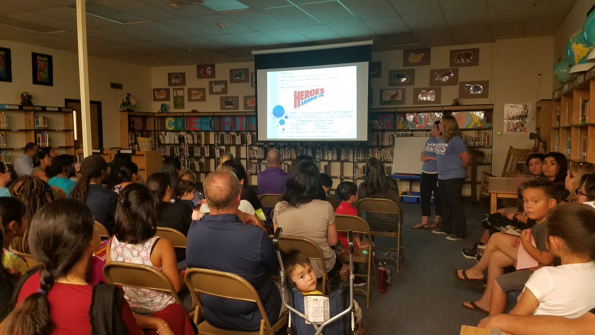 fulcherdee's tweet photo. McCoy kindergarten parents pack the library at Parent Orientation to learn the ropes of being a proud McCoy Cowboy. #McCoyCowboysLearn#CFBmatterstome https://t.co/CSY3i1t3Cz