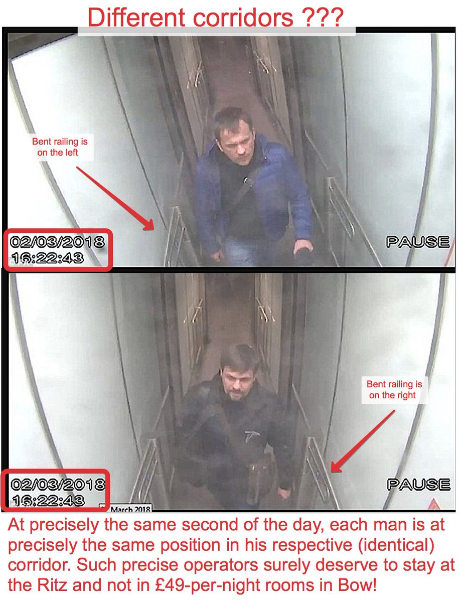 JohnDelacour's tweet photo. @EmbassyofRussia @foreignoffice @mfa_russia @RussianEmbassy @RusCG_Edinburgh @DrMarcusP @georgegalloway @NeilClark66 @OksanaBoyko_RT Now they are claiming they were walking down different passages ๐
#Sarum_Hoax #Skripal #MayBalls https://t.co/GDpfwc7eA8