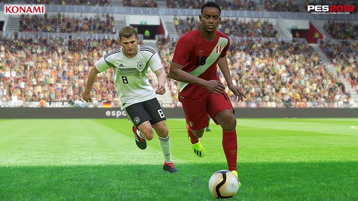 Juega_eFootball's tweet photo. Difícil reto de la Blanquirroja contra Alemania hoy. ¿Crees que @TuFPF pueda ganarlo? 🇵🇪 #ArribaPeru #PES2019 https://t.co/EqwsOSq9d0