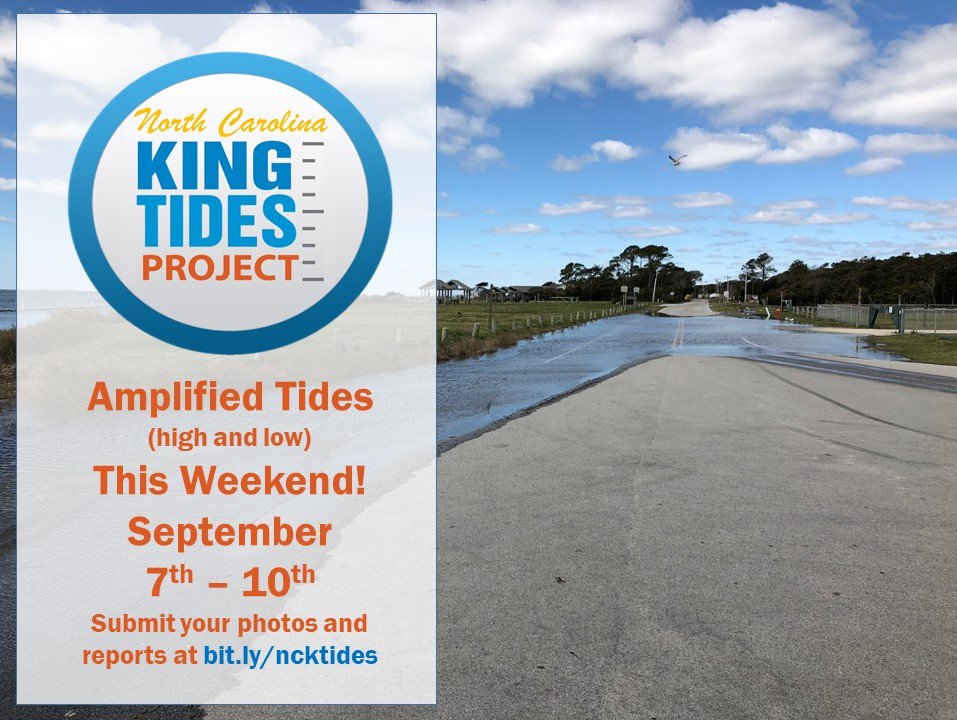 NCKingTides's tweet photo. ๐๐Amplified Tides (highs and lows) this Weekend! ๐๐ Go Out & Take Pictures ๐ท!! September 7th - 10th!!
#uncims #kingtide #highwater #nckingtides #coastalcarolina #citizenscience https://t.co/tMeqEUnQCX