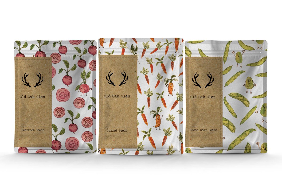 AnnePrints's tweet photo. I wanted to try my hand at illustrated packaging and here they are a set of three seed packets; beetroot, carrots and broad beans.
#beetroot #carrots #broadbeans #packaging #illustratedpackaging #design #concept #idea #illustration #mockup #illustrator #characters #vegetables https://t.co/k4rXINvZCl