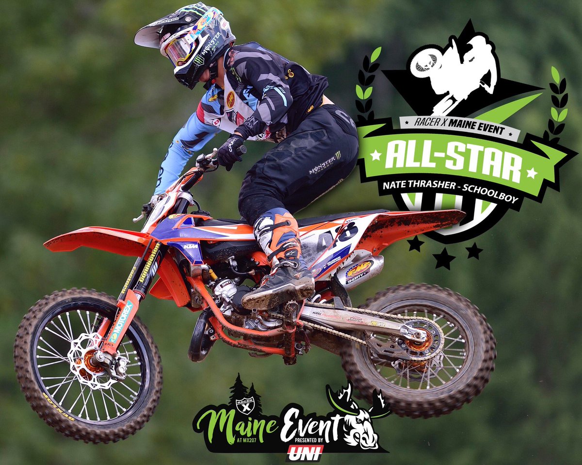We’re looking forward to seeing @natethrasher428 rip it up in the Schoolboy class at the @racerxonline Maine Event at MX207 on September 14-16!
