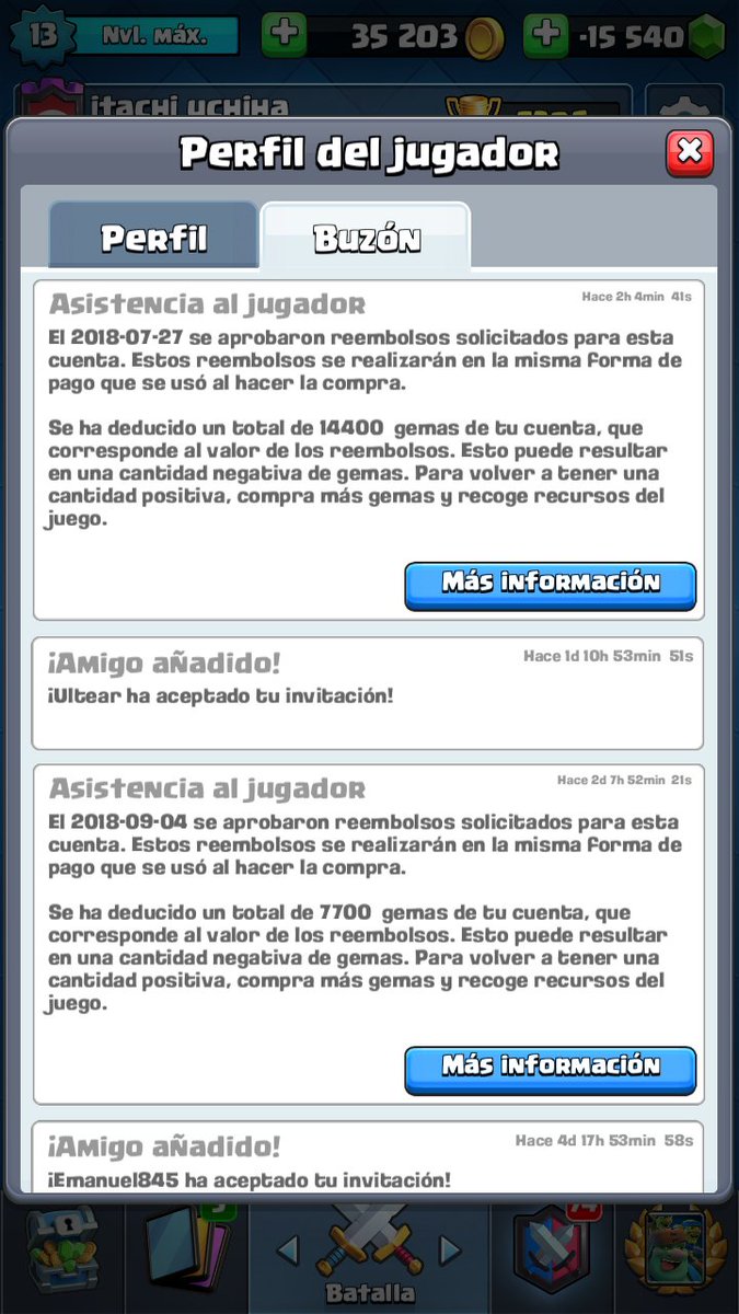 itachi_uchiha65's tweet photo. Era su pusher  
 me saco 7700 gemas al dia siguiente 14mil gemas de lo que me habia ganado varias temporadas pidio reembolso me bloqueo y me perjudico
Un asco la verdad 
Rt plis
@DarkLightCR @DrekzeNN @GabrielRA_CR @TucansitoAlv @AlbirrojaCR @Sel_SamuraiPY @StarAllianceCR https://t.co/4zhIVwxIi6