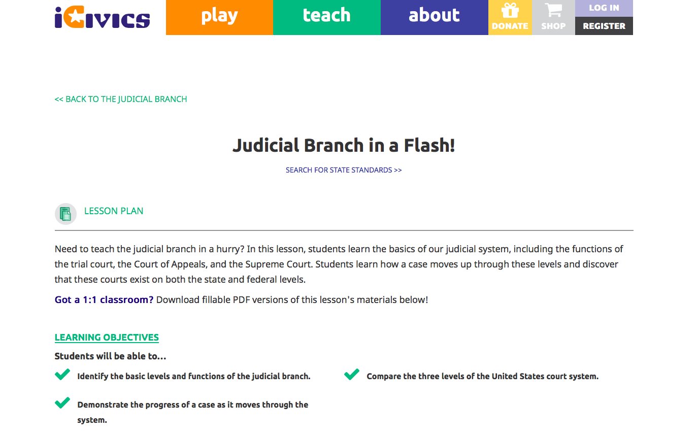 Icivics On Twitter Teach The Judicial Branch This Fall With Our Judicial Branch In A Flash Lesson Plan You Ll Teach Your Students About The Basics Of Our Judicial System Including The Functions