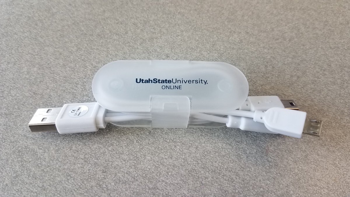 Been using this 3-in-1 charger daily since #dayonthequad. Thanks, <a href="/4imprint/">4imprint</a> - our students LOVED them! #usu #usuonline #swaggingrights