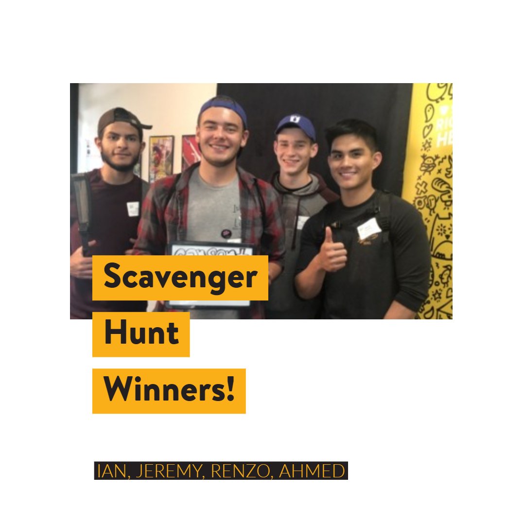 CapUStudentLife's tweet photo. After reviewing the photo submissions and re-tallying the points we have a WINNER! 

Ian, Jeremy, Renzo, and Ahmed you can claim your prize at the Student Life Hub in the Centre for Student Success.

#Orientation #ScavengerHunt #CapU #CapPride #Capilano #Blues #BleedBlue https://t.co/Ao2ljEnFzm