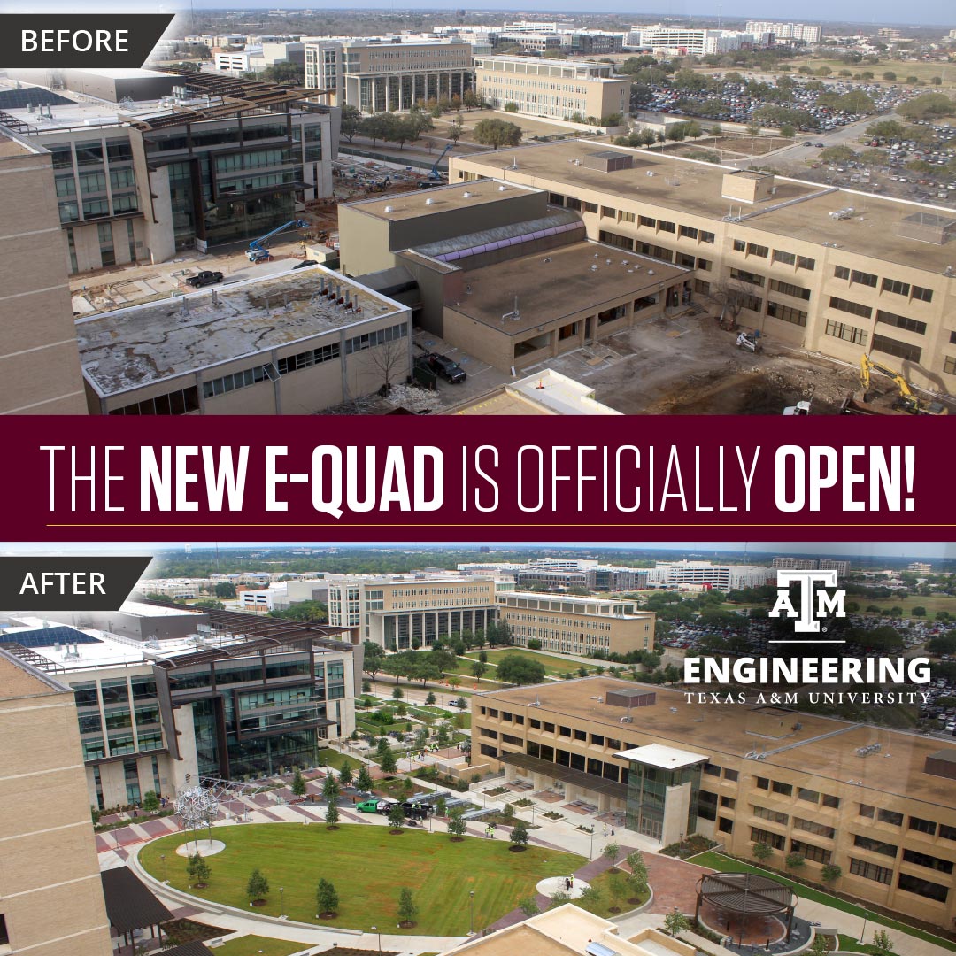 The E-Quad, adjacent to the Zachry Engineering Education Complex, is a