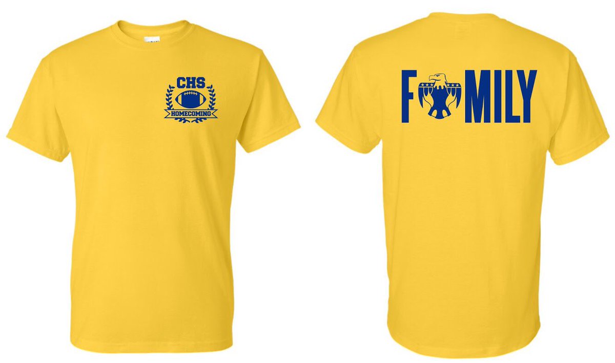 Tomorrow’s the last day to get a homecoming t-shirt! $10 for a shirt and it’ll also get students into the dance!!💙💛