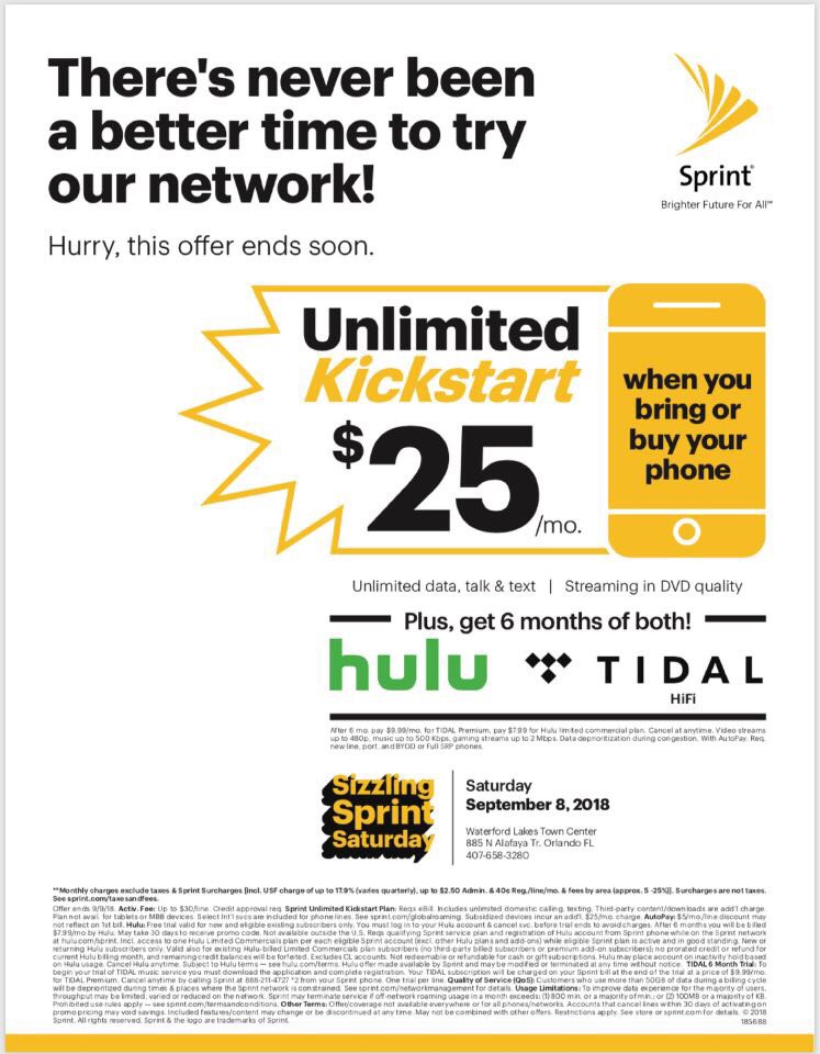 analove7's tweet photo. #SprintSizzlingSaturday don’t miss the opportunity to switch &amp; save SAT\SEP8 @sprintstore293 #WaterfordLakes #UnlimitedKickstart #BYOD #SwitchToSprint https://t.co/To4cVcftpb