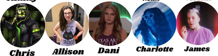 KORGbyKage's tweet photo. Please welcome our last 5 contestants!

Chris! @DrWill72583107 Allison! @Daviesallison1A Dani! @draggdani Charlotte! @averagebisexual and James! @cherrysluts 

#Mafia🔪 https://t.co/VLZeu9QkED