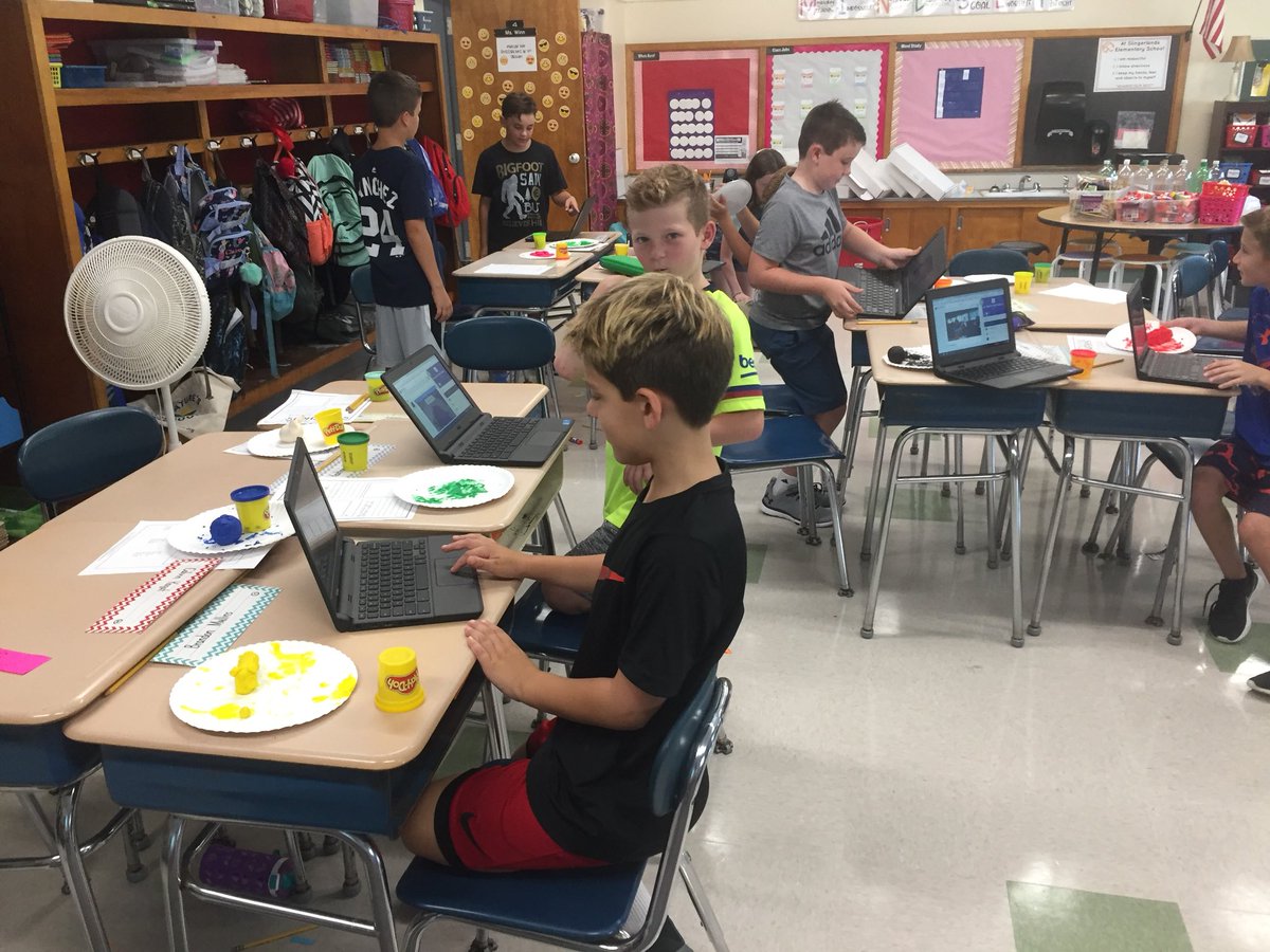 Winning4th's tweet image. Using @Seesaw to share our play doh creations. #Firstdayofschool2018