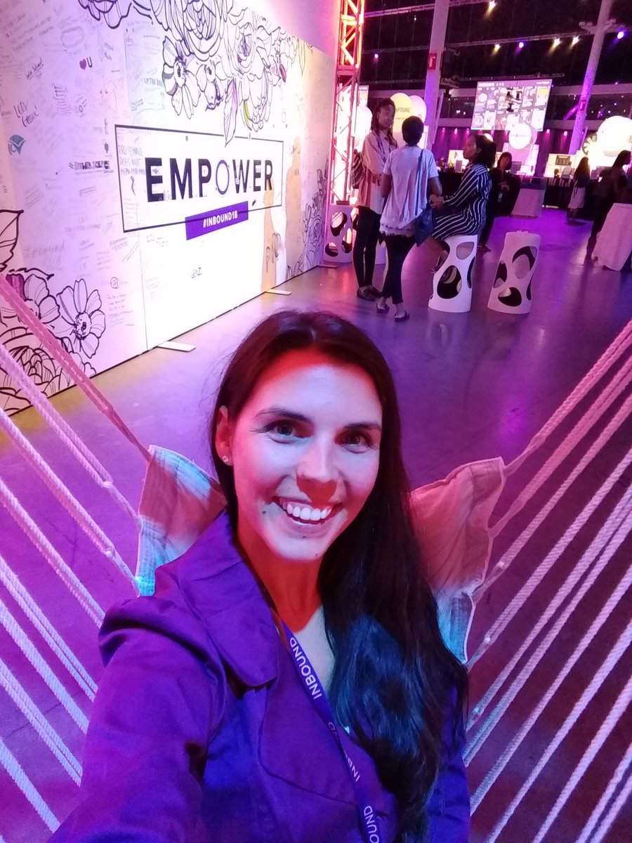 Just hanging out at #INBOUND18. Loving these hammock chairs!