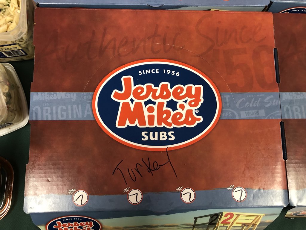 Arcolamsd's tweet image. Special thanks to Jersey Mike’s, Collegeville, Buffalo Wild Wings,  Chile-fil-A, Pretzel Factory, BJ’s Wholesale Club, Zwahlen’s for their contributions to our staff dinner pre-BTSN!
