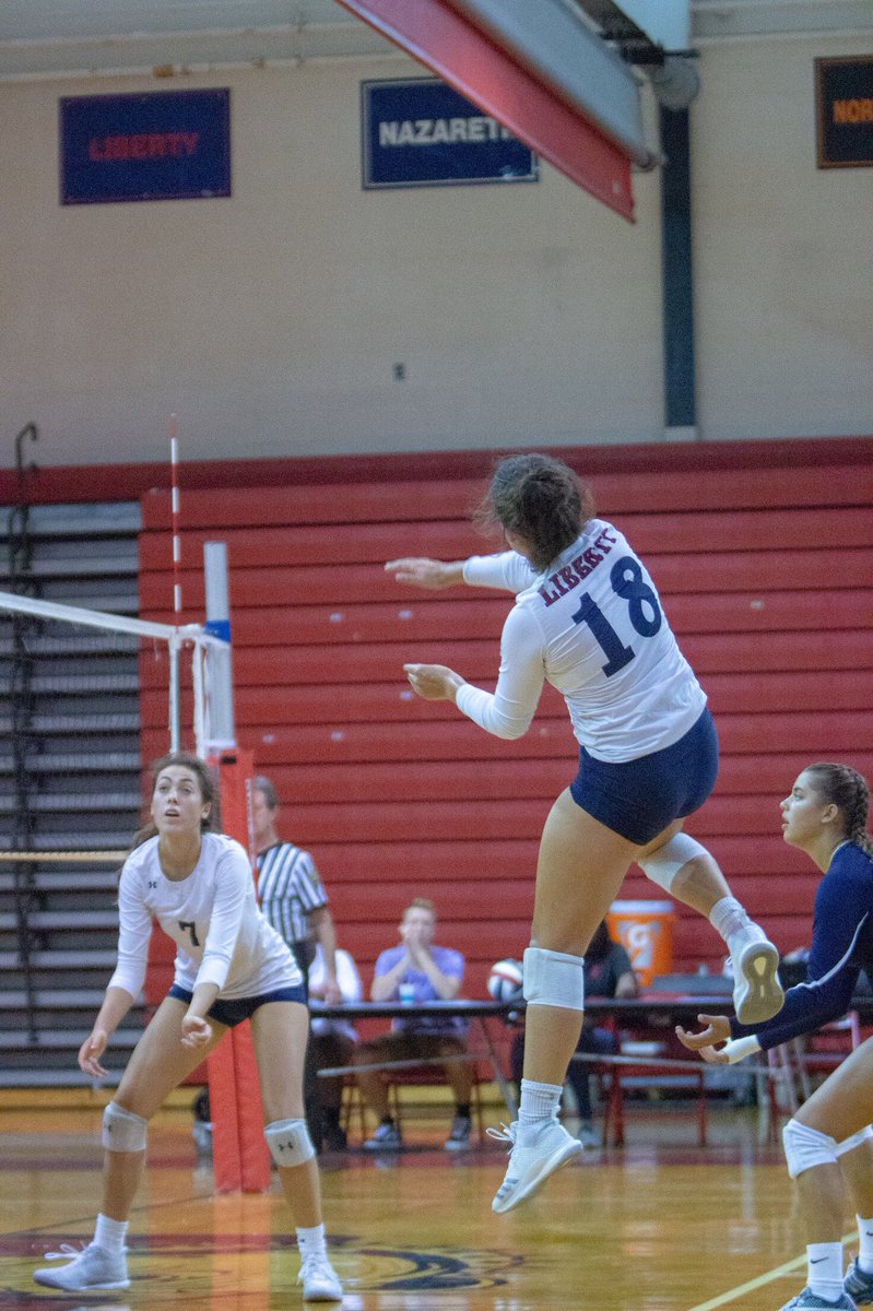 LibGirlsVball's tweet photo. Congratulations to @linaperugini_ for making some history tonight!!! After her 1000th point tonight against Easton, she is now the first Liberty Volleyball player to ever reach BOTH 1000 career digs &amp; 1000 career points! We are so proud ❤️🏐💪🏼 https://t.co/wP7Cbh2k36