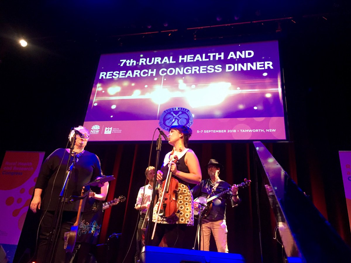 NswHeti's tweet photo. Bellingen bluegrass band "Honey & Knives" along with HETI's MC Tod Adams entertain the crowd at #RHRC2018 dinner last night https://t.co/Z9OhPPB8BS