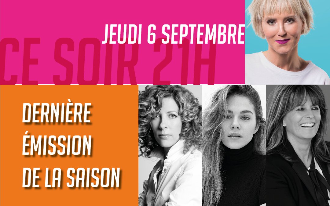 Dans une heure débute la toute dernière émission de l'été! Et on termine ça en beauté avec @maripiermorin , Fabienne Larouche et Sophie Lorain! Ne ratez pas ça!  #LesÉchangistes