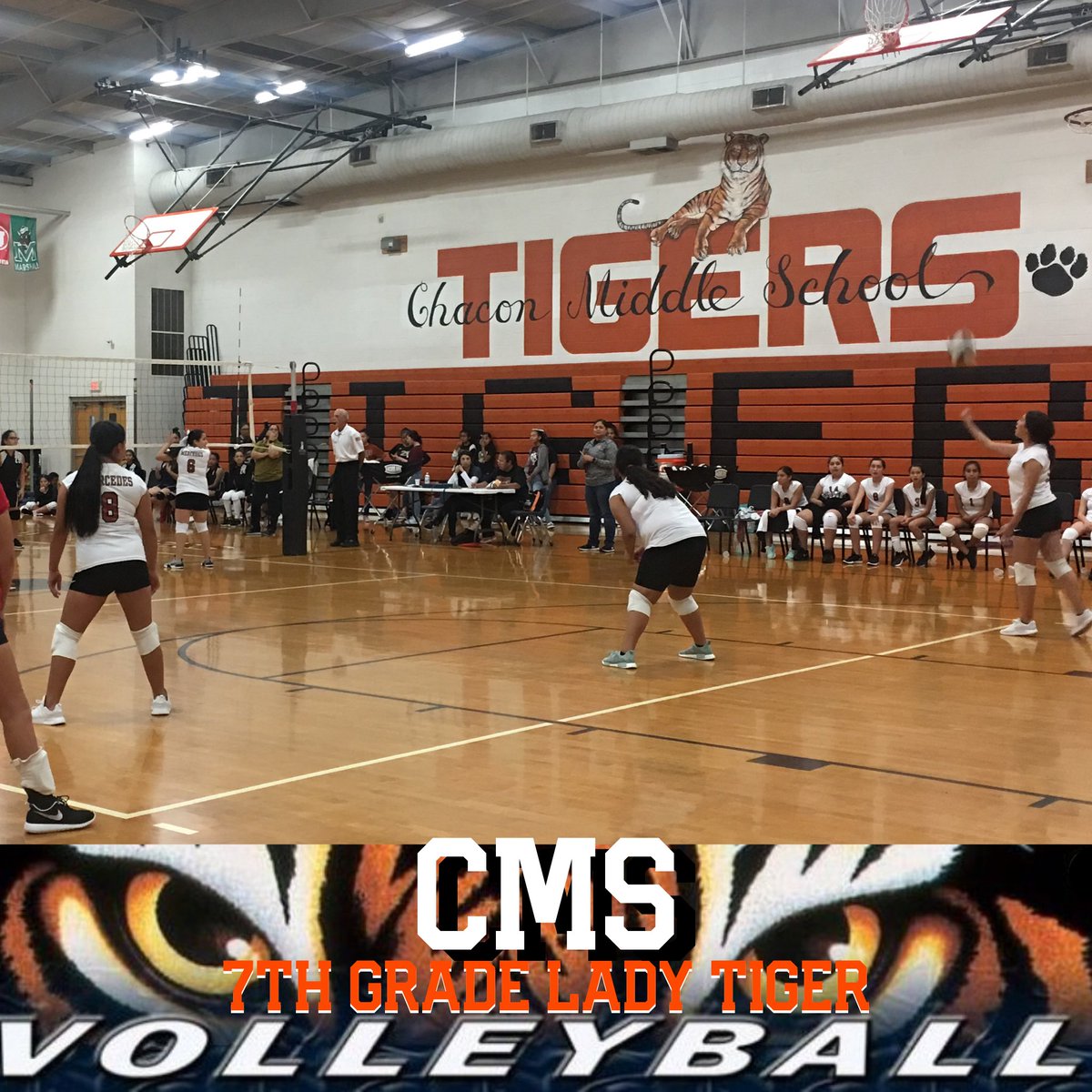 CMS_MISD's tweet photo. Sgt. Manuel Chacon MS 7th grade Volleyball Team on Fire!🔥🔥🔥🔥🔥🔥🔥🔥🔥🔥🔥#1stGame #ChaconReady #ChaconPride #MercedesISD #NewSchoolYear #TheTigerWay #GoTigers @MercedesSchools https://t.co/LTFUiyzWfm
