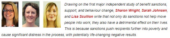 BenClaimant's tweet photo. Why benefit sanctions are both ineffective &amp; harmful https://t.co/g8xjDsmvgY

"[My gas &amp; electricity] fell into that much arrears... I was without heating for ages… I pawned everything I had… You’re literally going: ‘Do I eat or do I have light?’ (Linda, Lone Parent)" https://t.co/iHHBxZ57Yi