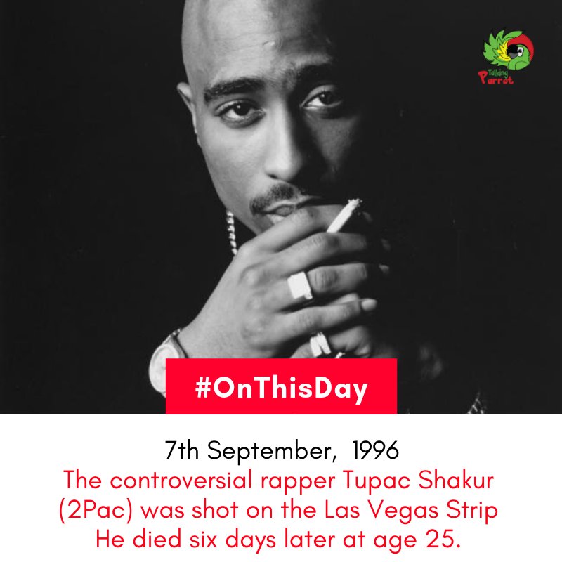 talkinggparrott's tweet photo. #OnThisDay #History #historical #HistoricalFiction #HistoricalFacts #Tupac #2PAC #2packabackpack
#Marketing #Branding #Advertising #Advertisement #SocialMediaMarketing #DigitalMarketing #BloggingGals #blogging #bloggingtips #Picoftheday #FactOfTheDay #TipOfTheDay https://t.co/JPnCx0t9bq