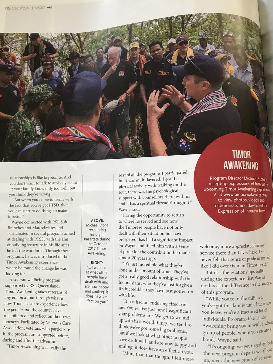 Great article on our #TimorAwakening program in <a href="/RSLQueensland/">RSL Queensland</a> ‘s RSL News. Visit timorawakening.com for more information