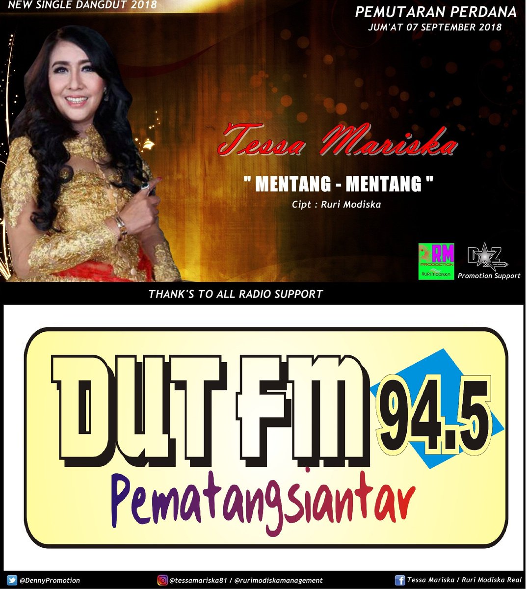 dutfmsiantar's tweet photo. #PemutaranPerdana #TessaMariska โ Mentang Mentang ๐ CC #RMProduction @DennyPromotion #TESSAMARISKAMENTANGMENTANG @dutfmsiantar https://t.co/UaK6bBGPtZ